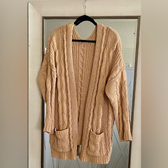 Love Tree Cozy Cable Knit Tan Sweater - Picture 1 of 8